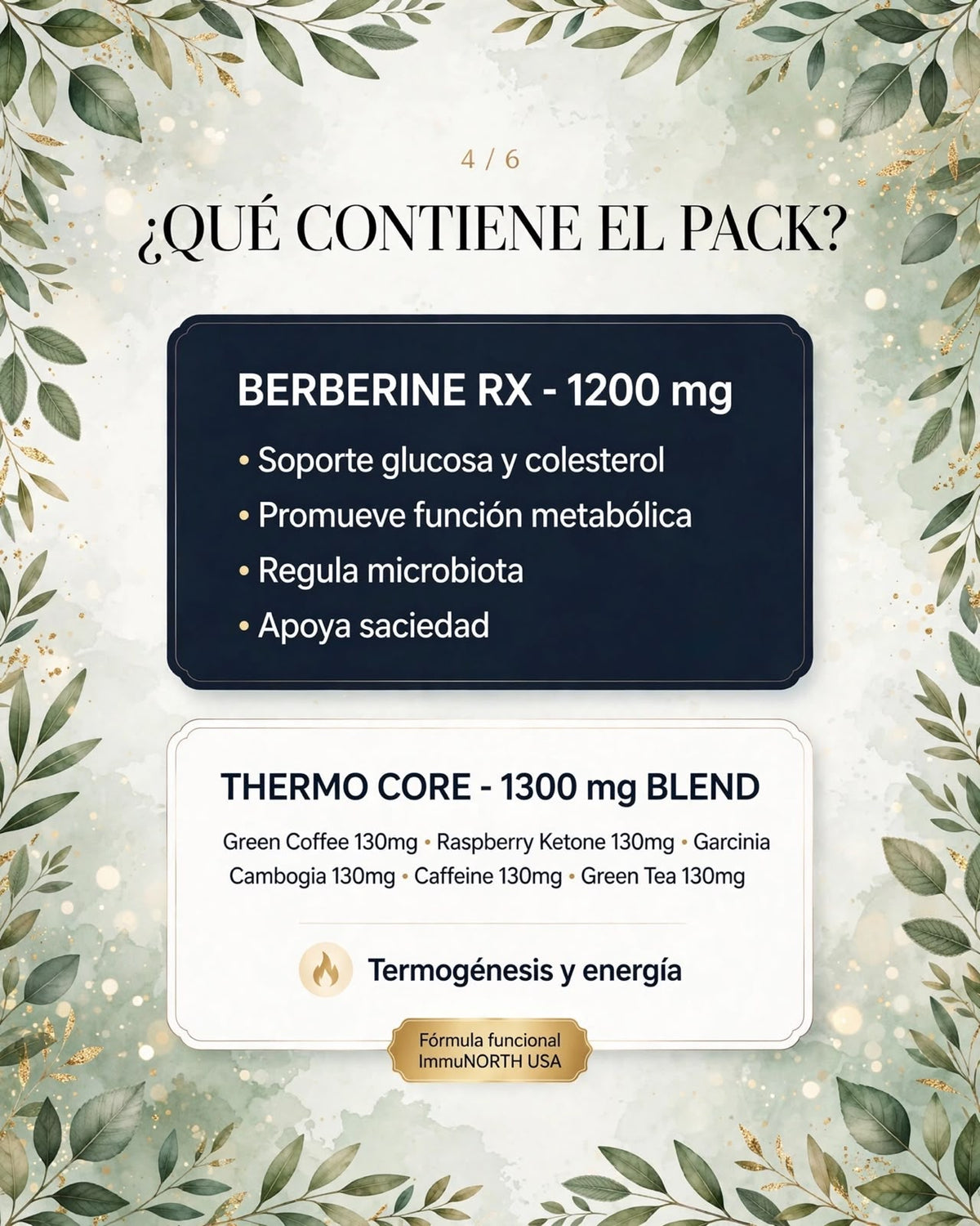 GLP-1 NATURAL Pack IMMUNORTH USA Berberina + Thermo Core